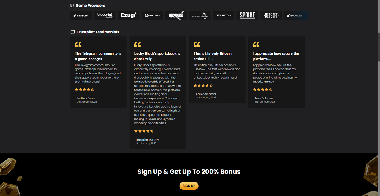 LuckyBlock Casino - Κορυφαία Πλατφόρμα Κρυπτονομισμάτων Casino